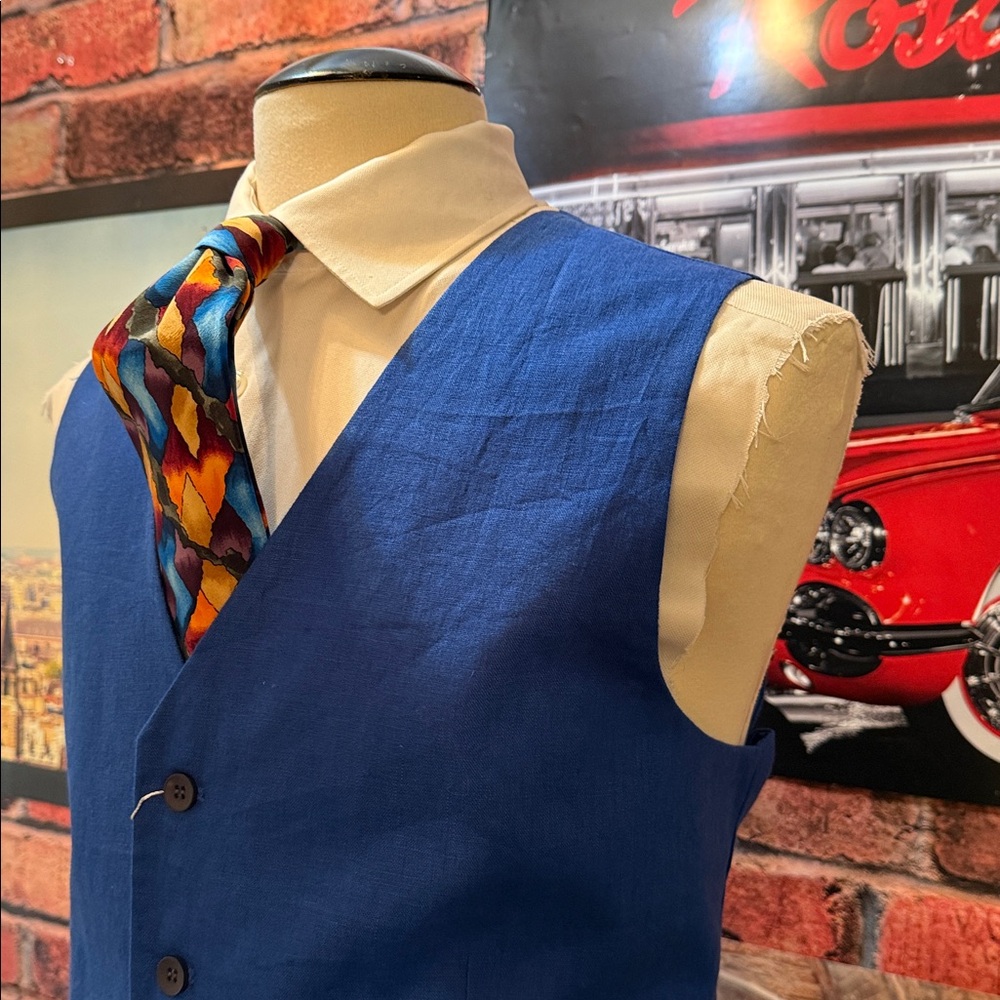 ModelCloth Royal Blue Vest - Picture 10 of 17